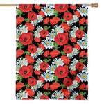 Poppy And Chamomile Pattern Print House Flag