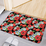 Poppy And Chamomile Pattern Print Indoor Door Mat