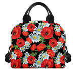 Poppy And Chamomile Pattern Print Insulated Lunch Bag
