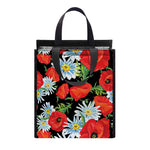 Poppy And Chamomile Pattern Print Insulated Lunch Tote
