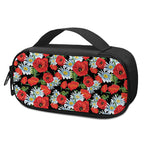 Poppy And Chamomile Pattern Print Insulin Cooler Travel Case