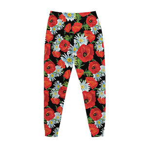 Poppy And Chamomile Pattern Print Jogger Pants