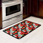 Poppy And Chamomile Pattern Print Kitchen Mat