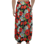 Poppy And Chamomile Pattern Print Lantern Pants