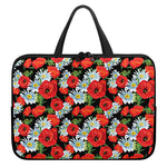 Poppy And Chamomile Pattern Print Laptop Sleeve With Handle