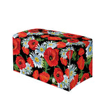 Poppy And Chamomile Pattern Print Leather Tissue Box Cover