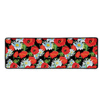 Poppy And Chamomile Pattern Print Long Kitchen Mat