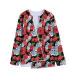 Poppy And Chamomile Pattern Print Long Sleeve Short Coat