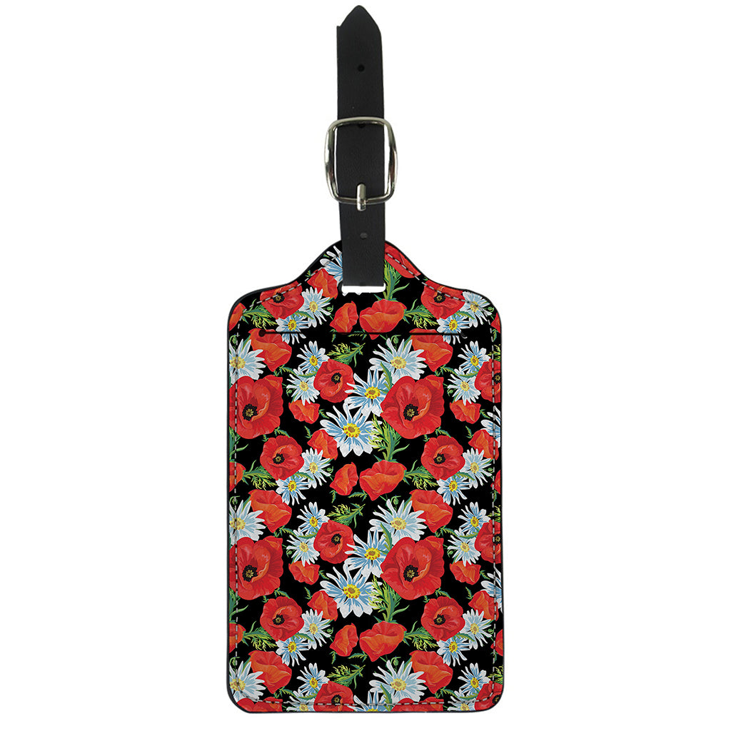 Poppy And Chamomile Pattern Print Luggage Tag
