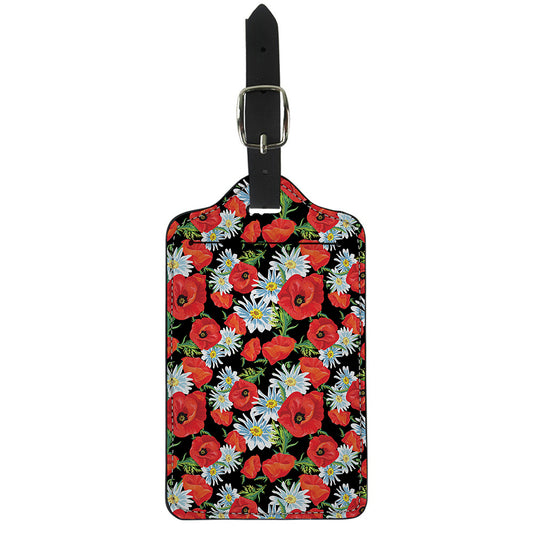 Poppy And Chamomile Pattern Print Luggage Tag