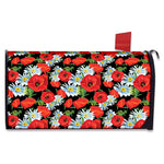 Poppy And Chamomile Pattern Print Mailbox Cover