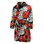 Poppy And Chamomile Pattern Print Men's Bathrobe