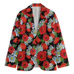 Poppy And Chamomile Pattern Print Men's Blazer