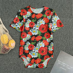 Poppy And Chamomile Pattern Print Men's Bodysuit