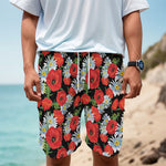 Poppy And Chamomile Pattern Print Men's Cargo Shorts