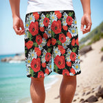 Poppy And Chamomile Pattern Print Men's Cargo Shorts