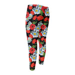Poppy And Chamomile Pattern Print Men's Compression Pants