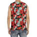 Poppy And Chamomile Pattern Print Men's Fitness Tank Top