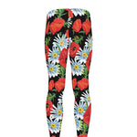 Poppy And Chamomile Pattern Print Men's leggings