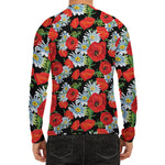Poppy And Chamomile Pattern Print Men's Long Sleeve Rash Guard