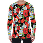 Poppy And Chamomile Pattern Print Men's Long Sleeve T-Shirt