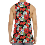 Poppy And Chamomile Pattern Print Men's Muscle Tank Top
