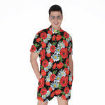 Poppy And Chamomile Pattern Print Men's Rompers