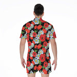 Poppy And Chamomile Pattern Print Men's Rompers