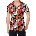 Poppy And Chamomile Pattern Print Men's Shirt