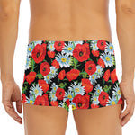 Poppy And Chamomile Pattern Print Men's Short Boxer Briefs