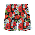 Poppy And Chamomile Pattern Print Men's Athletic Shorts
