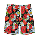 Poppy And Chamomile Pattern Print Men's Sports Shorts