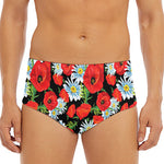 Poppy And Chamomile Pattern Print Men's Triangle Swim Briefs
