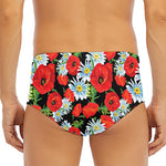 Poppy And Chamomile Pattern Print Men's Triangle Swim Briefs
