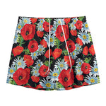 Poppy And Chamomile Pattern Print Mesh Shorts