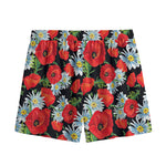 Poppy And Chamomile Pattern Print Mesh Shorts