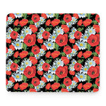 Poppy And Chamomile Pattern Print Mouse Pad