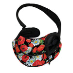 Poppy And Chamomile Pattern Print Pet Sling Carrier