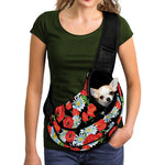 Poppy And Chamomile Pattern Print Pet Sling Carrier