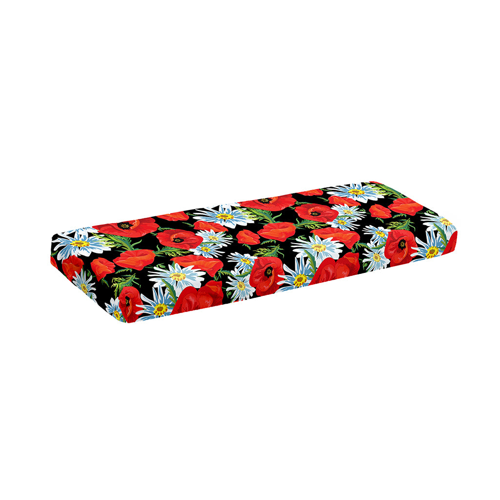 Poppy And Chamomile Pattern Print Piano Keyboard Cover