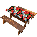 Poppy And Chamomile Pattern Print Picnic Table Cover