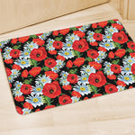 Poppy And Chamomile Pattern Print Polyester Doormat