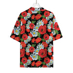 Poppy And Chamomile Pattern Print Rayon Hawaiian Shirt