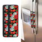 Poppy And Chamomile Pattern Print Refrigerator Handle Covers