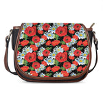 Poppy And Chamomile Pattern Print Saddle Bag