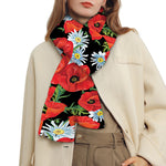 Poppy And Chamomile Pattern Print Scarf