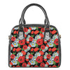 Poppy And Chamomile Pattern Print Shoulder Handbag