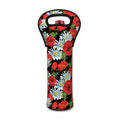 Poppy And Chamomile Pattern Print Single Neoprene Wine Tote