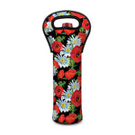 Poppy And Chamomile Pattern Print Single Neoprene Wine Tote