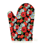 Poppy And Chamomile Pattern Print Single Oven Mitt